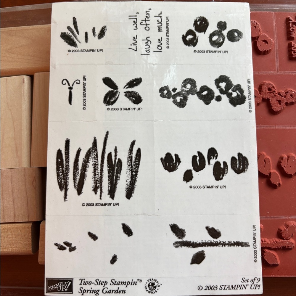 Stampin' Up! Spring Garden Two-Step Stamping RETIRED Wood Stamp Set Flowers